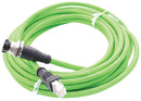 Metz Connect 142M4D25005 Sensor Cable D-Code Cat5 RJ45 Plug M12 Receptacle 4 Positions 500 mm 19.6 "