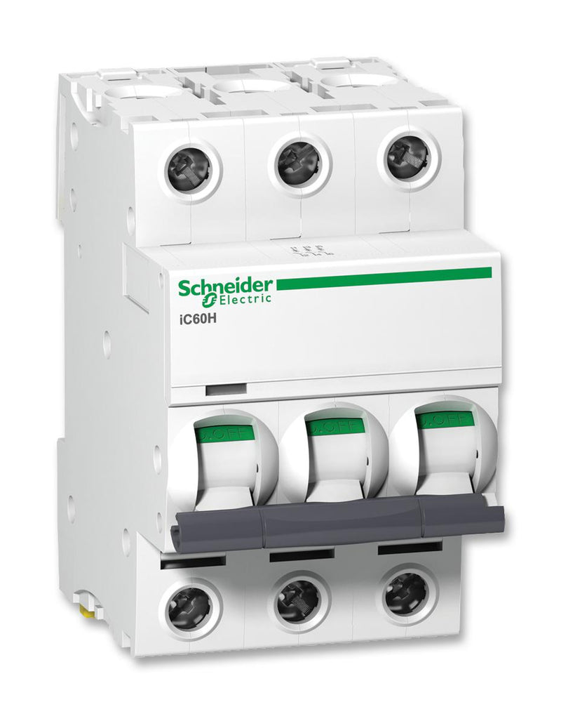 Schneider Electric A9F55316 Thermal Magnetic Circuit Breaker Curve D iC60H Series 16 A 3 Pole 133 VDC 440 VAC DIN Rail