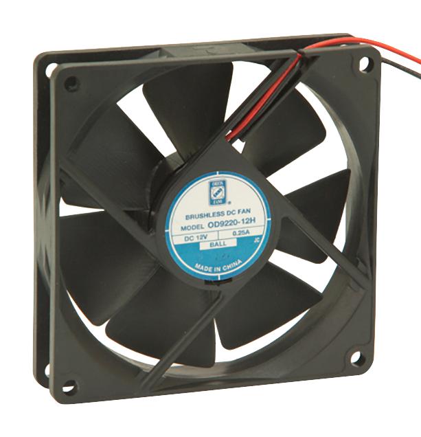 Orion Fans OD9220-12HB DC Axial Fan 12 V Square 92 mm 20 Ball Bearing 32 CFM