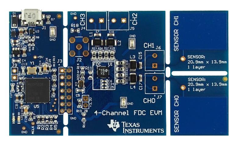 Texas Instruments FDC2214EVM Evaluation Module FDC2214 28-Bit Capacitance to Digital Converter Small Form Factor