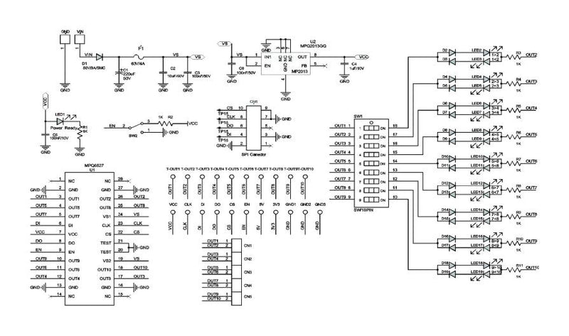 Monolithic Power Systems (MPS) EVQ6527-F-00A Evaluation Board MPQ6527 Management H-Bridge Motor Driver