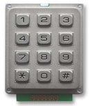 MULTICOMP MCAK304NSSBWPMM Keypad, 20 mA, 24 V, 3 x 4, Matrix, 12