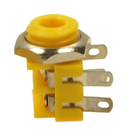 Cliff Electronic Components CL1382Y Phone Audio Connector Mono 3.5mm Yellow 2 Contacts Receptacle 3.5 mm Panel Mount