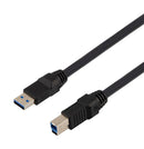 L-COM CAU3HFAB-BLK-05M CAU3HFAB-BLK-05M USB Cable 3.0 Type A PLUG-B Plug 0.5M New