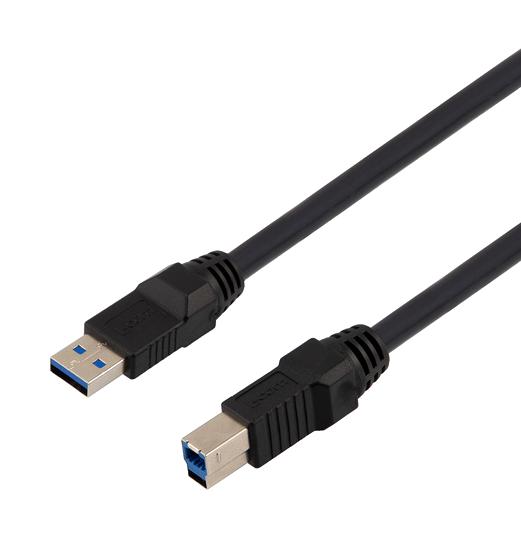 L-COM CAU3HFAB-BLK-2M USB Cable 3.0 Type A PLUG-B Plug 2M