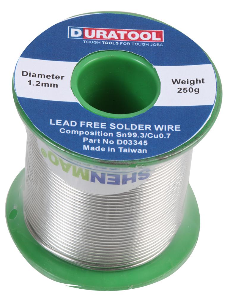 Duratool D03345 Solder Wire SN/ CU 1.2MM 250G