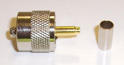 Multicomp MC002864 RF / Coaxial Connector UHF Straight Plug Crimp RG58/U Brass