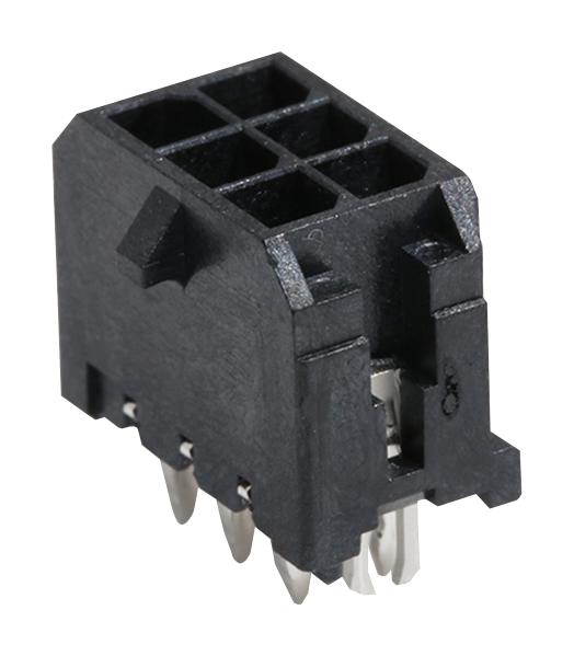 Molex 43045-0624 Wire-To-Board Connector 3 mm 6 Contacts Header Micro-Fit 3.0 43045 Series Through Hole 2 Rows