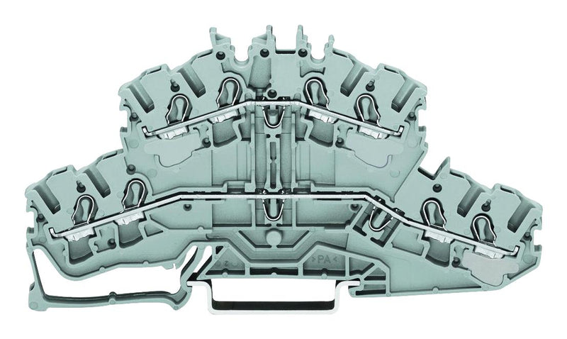 Wago 2002-2401 2002-2401 DBL Deck TB DIN Rail 4POS 12AWG