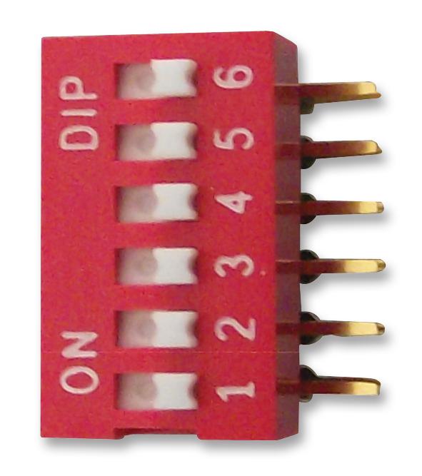 Multicomp PRO MCNDA-06V MCNDA-06V DIP Switch Slide Actuator 6 Circuits R/A SPST-NO 24 VDC 25 mA TH