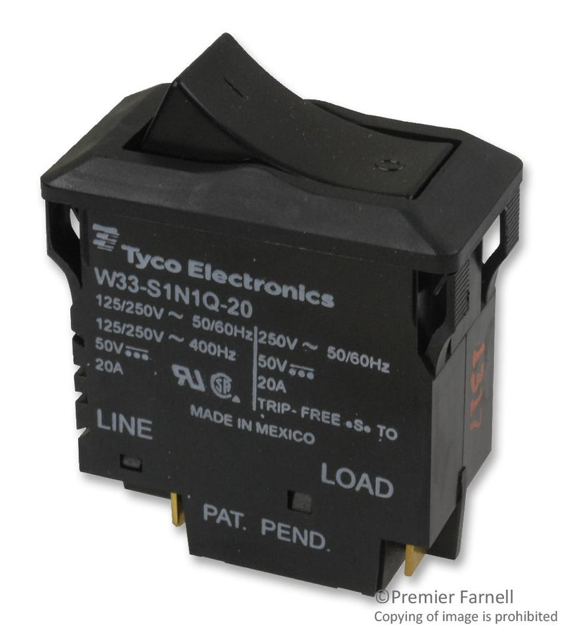 POTTER&BRUMFIELD - TE Connectivity W33-S1N1Q-20 Circuit Breaker Thermal 2P 250V 20A