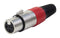 PRO SIGNAL PS000017 XLR Audio Connector, Red Collar, 3 Contacts, Receptacle, Cable Mount, Gold Plated Contacts