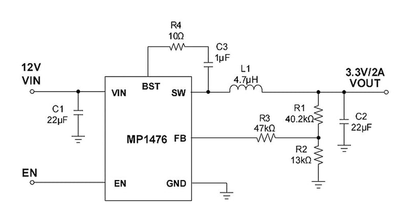 Monolithic Power Systems (MPS) MP1476GTF-P MP1476GTF-P DC-DC Switching Synchronous Buck Regulator 4.2V-18V in 800mV to 10V out 2A 800kHz SOT-563-6