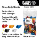 Klein Tools VDV824-650 VDV824-650 Connector Accessory Strain Relief Boot RJ45 Data Plugs CAT5e/CAT6 Cables New