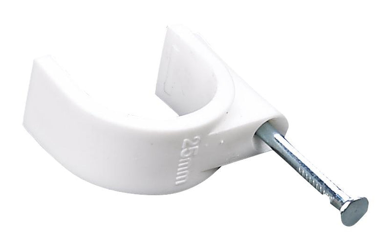 PRO Elec PELB0178 PELB0178 Fastener Nail Mount Cable Clamp 12 mm PE (Polyethylene) White