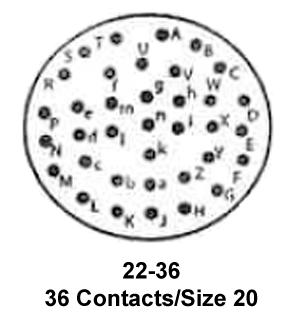 ITT Cannon KPT00J22-36S KPT00J22-36S Circular Connector KPT Wall Mount Receptacle 36 Contacts Solder Socket Bayonet 22-36