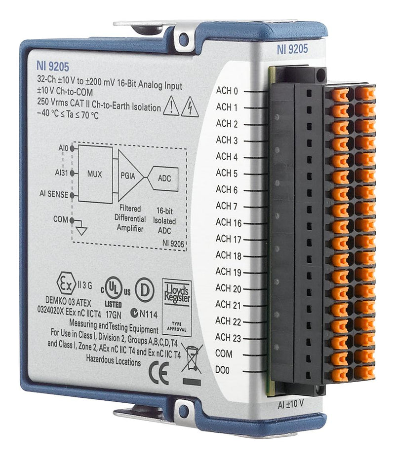 NI 865683-01 USB Voltage Measurement Bundle NI-9205 Input Module cDAQ-9171 Chassis cRIO-9940 Backshell