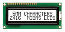 MIDAS MC21605C6W-FPTLW-V2 Alphanumeric LCD, 16 x 2, Black on White, 5V, Parallel, English, Japanese, Transflective