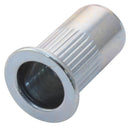 TR Fastenings W/M6/FLG/CE/ST/KG Rivet Nut Blind Flange Closed End M6 x 9 mm Steel Zinc Knurled Body