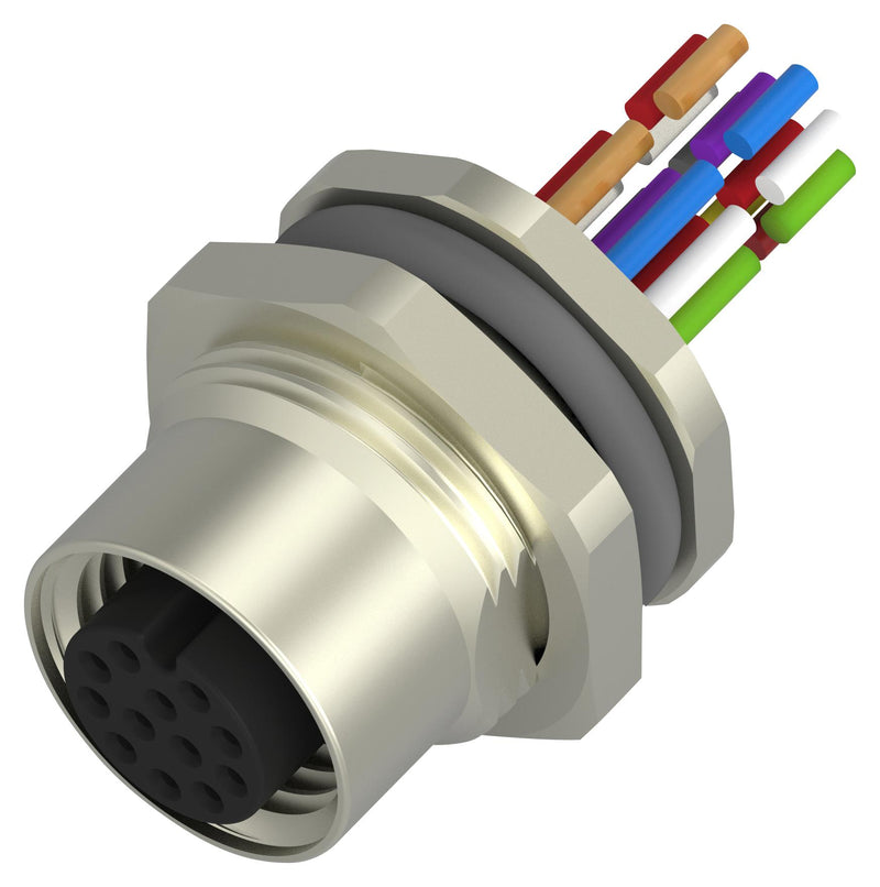 TE Connectivity T4171130012-001 Sensor Cable M12 Receptacle Free End 12 Positions 200 mm 7.9 "