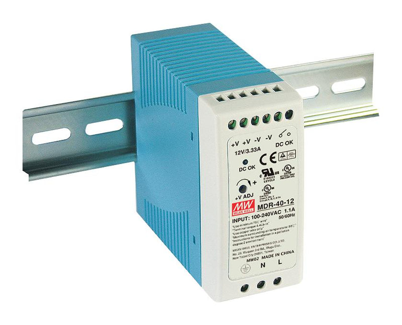 Mean Well MDR-40-12 AC/DC DIN Rail Power Supply (PSU) ITE 1 Output 40 W 12 V 3.33 A