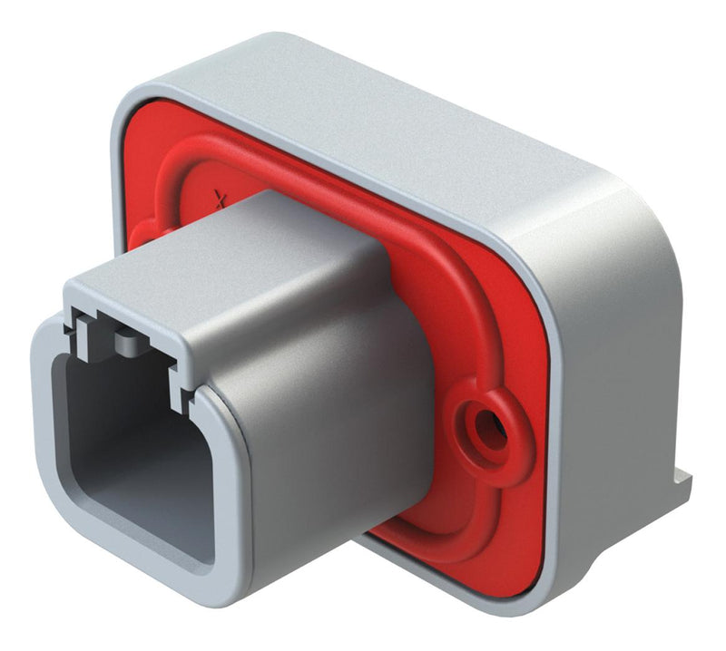 Amphenol SINE/TUCHEL ATP13-2P-BM02GRY 90&deg; PCB Inside Mount Receptacle With Flange 40AH1799