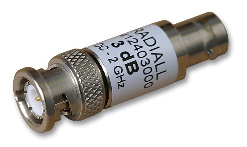 RADIALL R412420124 RF / Coaxial Adaptor, BNC Attenuator, 20dB, 3GHz, Intra Series Coaxial, BNC, Plug, BNC, Jack