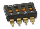 OMRON ELECTRONIC COMPONENTS A6S-4102-H DIP / SIP Switch, 4 Circuits, SPST, SMD, A6S-H Series, DIP Sealed, 24 VDC