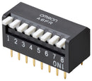 Omron Electronic Components A6FR-7104 DIP / SIP Switch Long Actuator 7 Circuits SPST-NO Through Hole A6FR Series 24 V