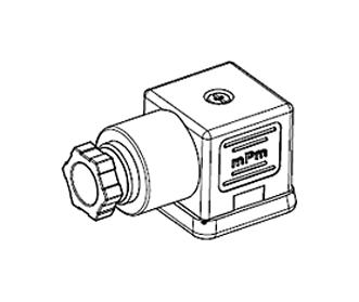 Molex 1210230253 Circular DIN Valve Connector 2Pos Right Angle Form A 2 Poles + Ground 250V AC / 300V DC New