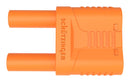 Schutzinger SKURZ 6100 / 19-4 IG 2MB NI OR SKURZ OR Banana Test Connector Plug Cable Mount 32 A 1 kV Nickel Plated Contacts Orange