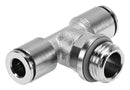 Festo NPQH-T-G38-Q10-P10 Pneumatic Fitting Push-In T-Fitting G3/8 20 bar 10 mm Brass Npqh