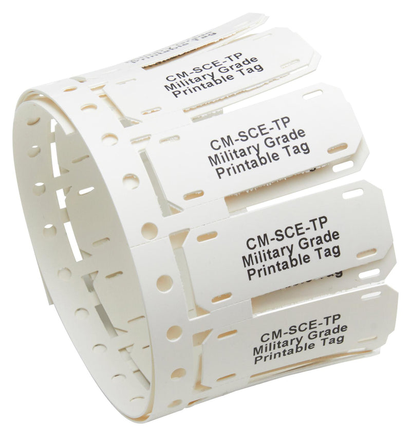 Raychem - TE Connectivity CM-SCE-TP-1/2-6H-9 Wire Marker Tie On Printable Plate Blank White 12.7mm x 50.8mm