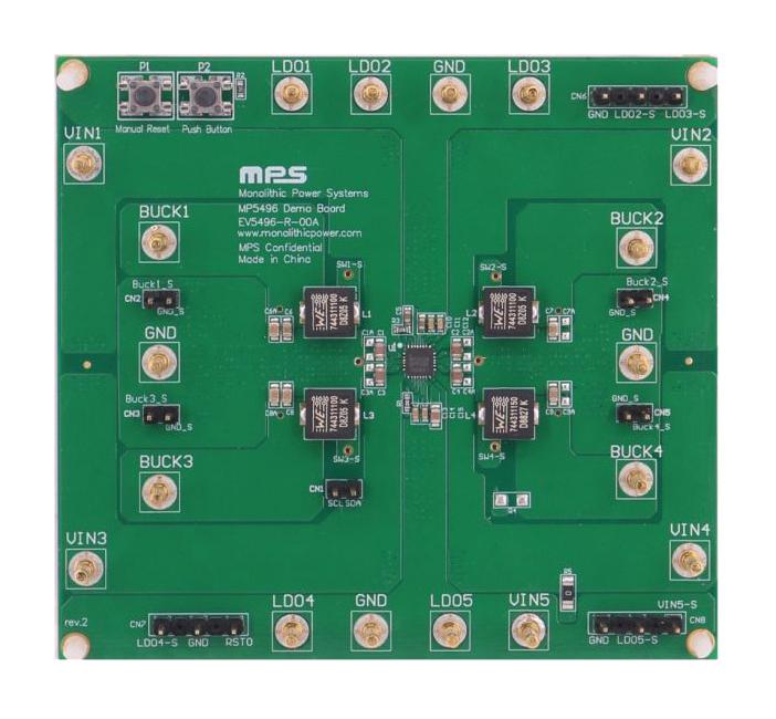 Monolithic Power Systems (MPS) EV5496-R-00A EV5496-R-00A Evaluation Board MP5496GR-0001 Step Down DC / Converter Management New