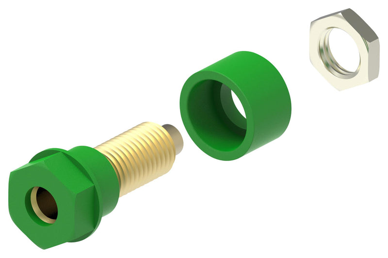 Tenma 72-14150 Banana Test Connector Jack Panel Mount 36 A 70 VDC Gold Plated Contacts Green