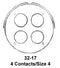 Amphenol Industrial MS3106A32-17S. Circular Connector Plug Size 32 4 Posi