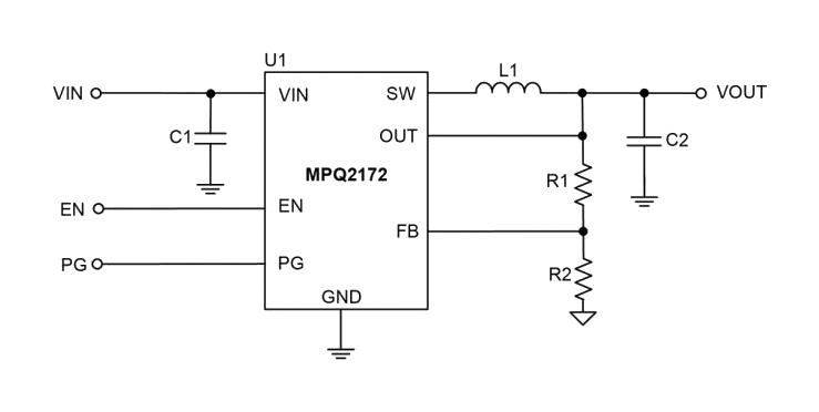 Monolithic Power Systems (MPS) MPQ2172GJ-AEC1-Z DC-DC Switching Synchronous Buck Regulator 2.5V-5.5V in 600mV to 5V out 2A 2.6MHz TSOT-23-8