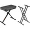 Auray X-Style Piano Bench & Double X-Style Adjustable Keyboard Stand Kit