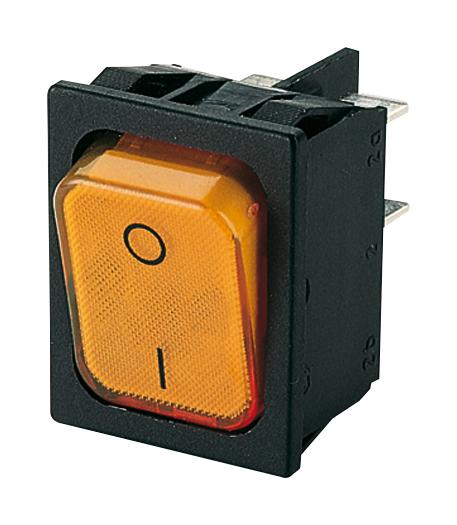 Marquardt 01835.3114-01 Rocker Switch Illuminated Dpst On-Off Orange Panel 20 A