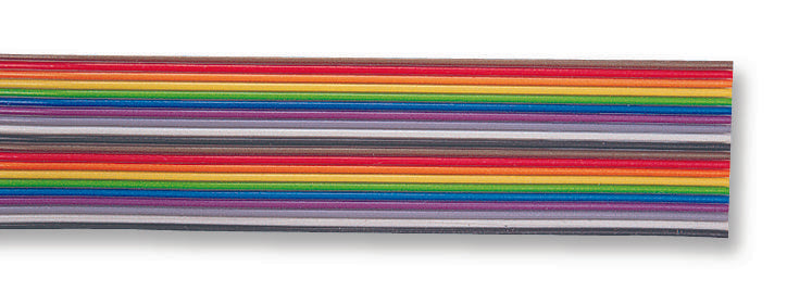 3M 3302-14 Ribbon Cable, Colour Coded Flat, Per M, Multi-coloured, 14 Core, 28 AWG, 0.072 mm&sup2;