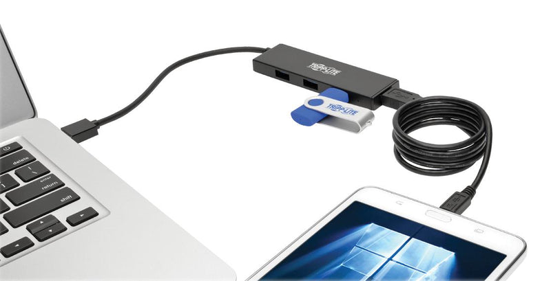 TRIPP-LITE U360-004-SLIM U360-004-SLIM 4-PORT Portable Slim USB 3.0 Superspeed HUB W/ Built IN Cable 12AC2814