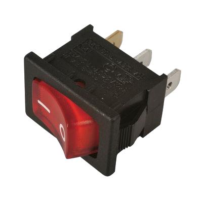 Multicomp PRO MP004430 Rocker Switch 12 VDC 0 I Mark Spst Illuminated Panel Mount Red