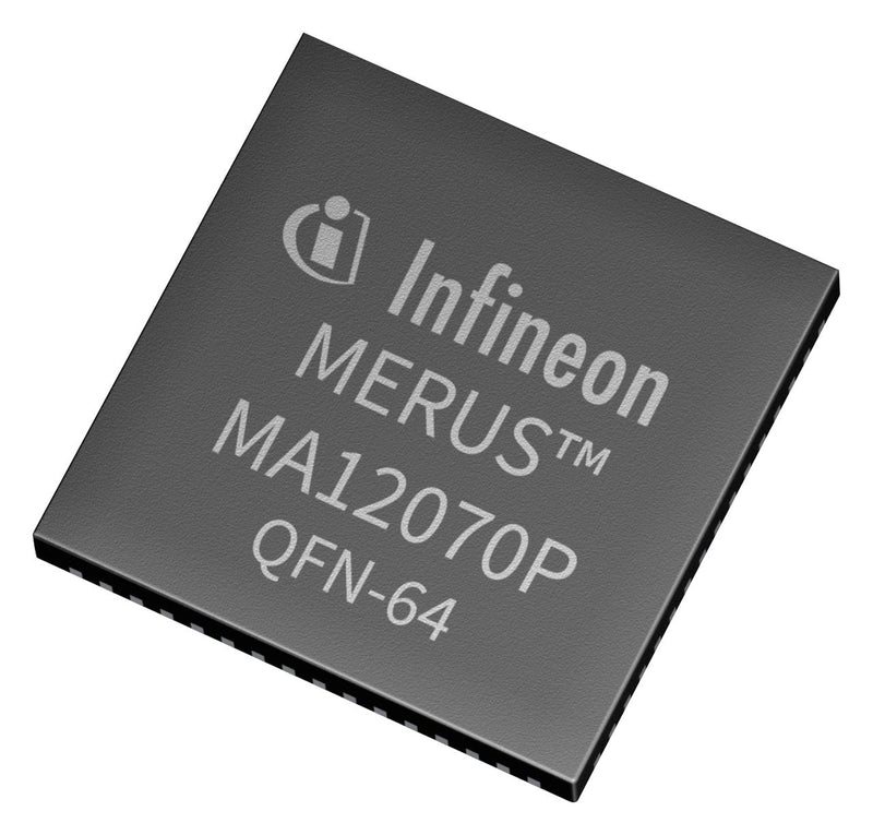 Infineon MA12070PXUMA1 Audio Power Amplifier 30 W D 2 Channel 4V to 26V QFN-EP 64 Pins