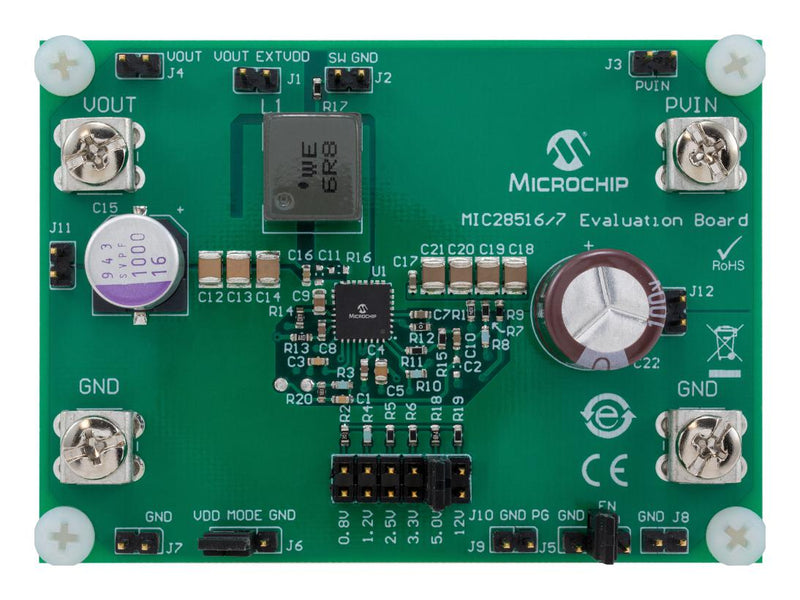 Microchip ADM00995 Evaluation Board MIC28517T-E/PHA Power Management Synchronous Buck Regulator