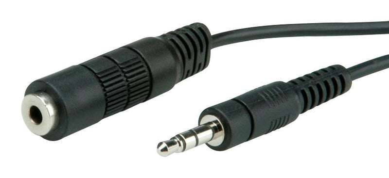 Roline 11.09.4355 Audio / Video Cable Assembly 3.5mm Stereo Jack Plug Socket 16.4 ft 5 m Black