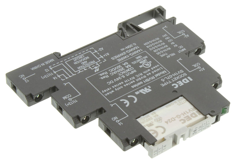 Idec RV8H-L-D24&nbsp;&nbsp;&nbsp;&nbsp;&nbsp;&nbsp;&nbsp; RV8H-L-D24&nbsp;&nbsp;&nbsp;&nbsp;&nbsp;&nbsp;&nbsp; Power Relay Spdt 24 VDC 6 A RV8 DIN Rail Non Latching