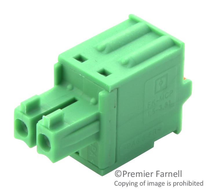 Phoenix Contact FKC 25/2-ST-5.08 Pluggable Terminal Block 5.08 mm 2 Ways 24AWG to 12AWG 2.5 mm&Acirc;&sup2; Push In 12 A