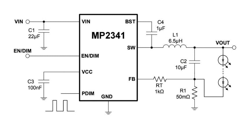 Monolithic Power Systems (MPS) MP2341GTL-P LED Driver DC / Synchronous Buck 2 A 1 Output MHz -40 &deg;C to 125 SOT-583