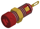 Hirschmann Test and Measurement 930308701 Banana Connector Socket Panel Mount 6 A 60 VDC Gold Plated Contacts Red