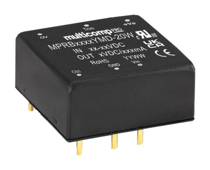 Multicomp PRO MPRB4815YMD-20W Isolated Through Hole DC/DC Converter ITE 20 W 1 Output 15 V 1.333 A New